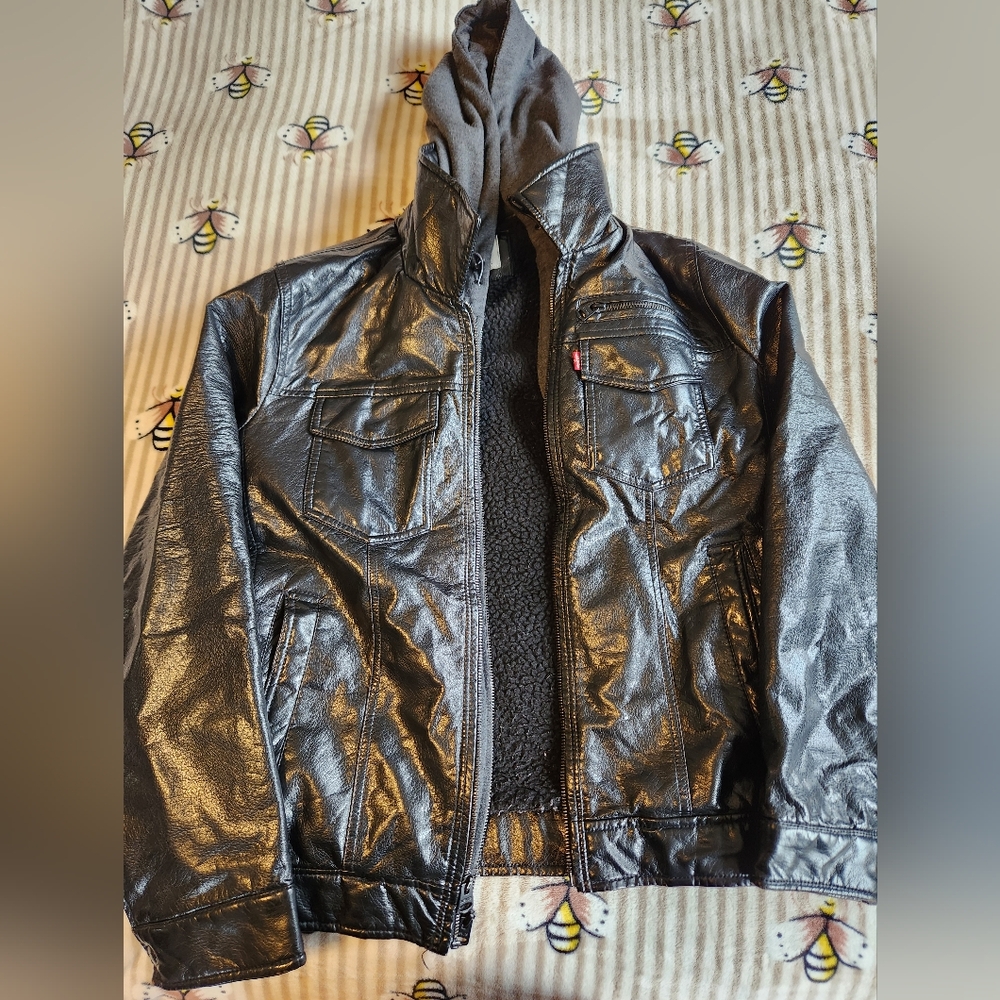Levi Faux Leather Trucker Jacket
